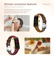 Montre connectée Dora T classique et élégante pour femmes avec boîtier en alliage, bracelet en cuir, appels Bluetooth, moniteur de fréquence cardiaque, montres intelligentes au poignet