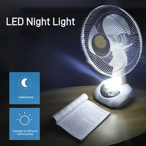 Ventilador de mesa recargable solar portátil de 12 pulgadas con función de Banco de energía Ventilador de mesa de rotación Usb con lámpara Led para el hogar - Product Image 6