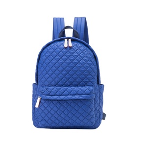 Custom Backpack Striped Pattern School <b>Bag</b> Metro <b>Student</b> Blue Quilted Nylon OEM - Product Image 1