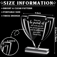 Trophée en verre transparent personnalisé en forme de trophée pour les élèves, les cadeaux de classe, les décorations de bureau des employés, les trophées en cristal acrylique, les cadeaux de récompense