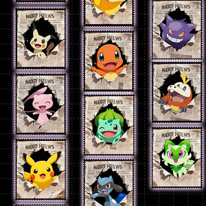 PY Time Capsule Sellos Metálicos, Regalo Artístico, Tarjeta Dorada de Pokémon con Diseño de Eif Bebé, Mascota de Cómic, Juego de Mesa Pokémon al por Mayor - Product Image 6