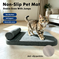 Matelas pour animaux de compagnie POE avec coussin pour le cou, housse amovible résistante à l'abrasion, antidérapant, lavable, coussin de couchage pour chien et chat
