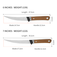 Couteau de cuisine en acier inoxydable antidérapant à revêtement noir personnalisé japonais avec manche en bois de teck couteaux de cuisine de pêche