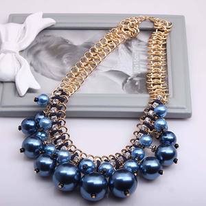 Collier multi-rangs en perles et strass de style euro-américain, bijoux de mariage de luxe, accessoire audacieux pour femmes, vente en gros - Product Image 5