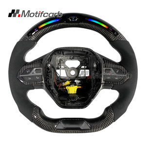 Volante Deportivo Personalizado de Fibra de Carbono con LED Inteligente e Indicador de RPM, con Empuñaduras de Microfibra Negra para Peugeot 508 GT SW GT Line 308 2017-2026 - Product Image 1