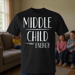 Camiseta Middle Child Energy, camiseta relatable para la vida de los hermanos - Product Image 3