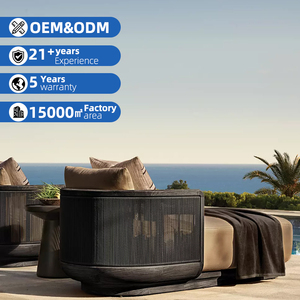 مجموعة كراسي استلقاء وسرير نهاري للشاطئ والحدائق مصنوعة من خشب الساج، مقاومة للأشعة فوق البنفسجية، مناسبة للمسبح والحديقة والفناء الخارجي - Product Image 1