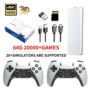 อุปกรณ์ควบคุมเกมไร้สายแบบ HD ย้อนยุค64G TF การ์ด4K สำหรับ HD-MI ที่มีมากกว่า20K + เกมสำหรับเล่นเกม2คน - Product Image 1