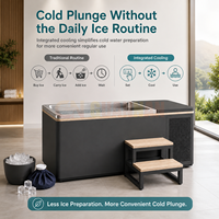 Baignoire à glace en acier inoxydable avec système de refroidissement intégré pour la récupération sportive des athlètes et les salles de fitness
