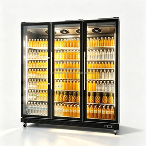 ตู้โชว์กระจกแนวตั้งสามประตู ระบบทำความเย็นแบบหมุนเวียนด้วยอากาศ - Product Image 4
