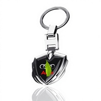 Porte-clés créatif en résine fibre de carbone avec logo de voiture, pendentif boucle H et boucle articulée pour modification automobile OLIVER Fitment