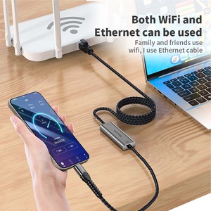 USB C Ethernet <span class=keywords><strong>สาย</strong></span>เคเบิล USB C RJ45 LAN อแดปเตอร์เครือข่าย1000 mbps/ 2.5G ชาร์จเร็วสำหรับแล็ปท็อปแท็บเล็ตเดสก์ท็อป100W PD - Product Image 6