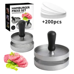 Máquina de hacer hamburguesas con asa de plástico para cocina, molde de Pie antiadherente Manual de papel de cera, prensa de carne y hamburguesa, DD1131