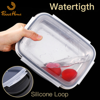 304 Food Grade Rvs Lunchbox 550Ml/850Ml/1500Ml Lunchbox Rechthoek Voedsel Container Salade fruit Servies