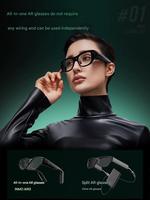 Lunettes intelligentes INMO Air 3 1080p avec navigation AR, assistant vocal IA, étanchéité IPX-4, chargement Type-C, commande tactile