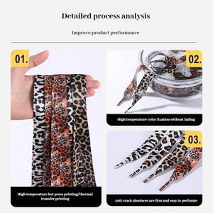 Olian Custom Leopard Pattern Flat Shoe Laces 2 CM Wide Smooth Silky <strong>Animal</strong> <strong>Print</strong> Satin Ribbon <strong>Shoelaces</strong> for Women Girls