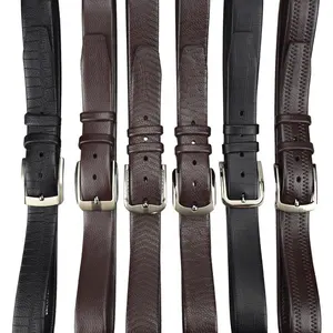 Men Needlepoint Buckle Fashion PU Belt Western Cheap Designer Smooth Pin Leather Belt
