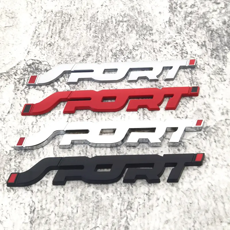 Modified SPORT SPORT logo 3D three-dimensional metal SPORT English body sticker car modification accessories