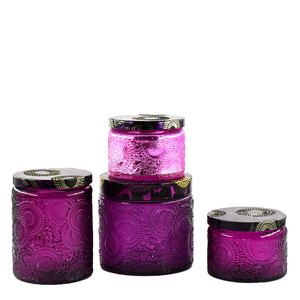 Bougeoir gaufré en <span class=keywords><strong>verre</strong></span> <span class=keywords><strong>à</strong></span> ouvrir, pot de 8.8oz avec couvercle, pour la fabrication de bougies, vente en gros, 50 pièces - Product Image 5