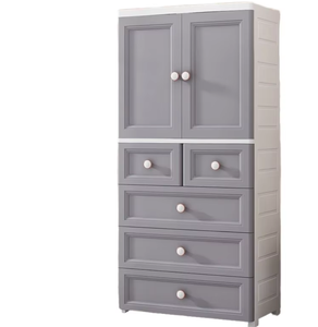 Armoire de rangement minimaliste à 5 tiroirs en plastique Morandi pour chambre, salle de bain et vêtements de bébé - Product Image 1