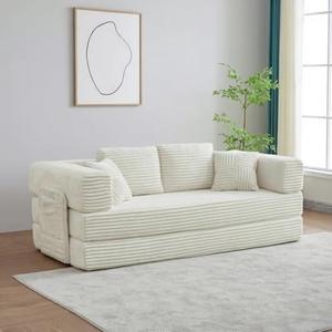 <span class=keywords><strong>Divano</strong></span> <span class=keywords><strong>Letto</strong></span> Pieghevole Moderno 4-in-1 in Corduroy, Senza Montaggio, Divanetto Trasformabile, <span class=keywords><strong>Divano</strong></span> da Terra, Futon - Product Image 1
