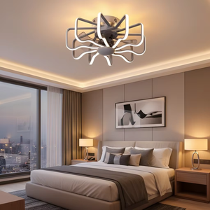 Ventilateur de plafond intelligent à 5 pales, silencieux (<30 dB) et moteur CC réversible, LED dimmable, 6 vitesses, économie d'énergie, commande par application/télécommande - Product Image 4