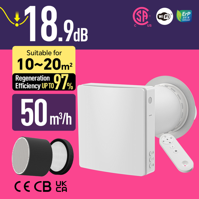 Residential Wifi Best Energy Recovery Ventilator Air Quality Sensor Co2 Control Humidity Control Recuperator