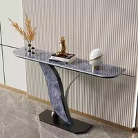 Table console moderne et décontractée en métal haut de gamme avec étagère de rangement de luxe pour l'entrée et le salon