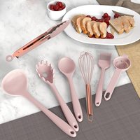 TOALLWIN 2026 – Ustensiles de cuisine en silicone rose de haute qualité, tendance, ensemble d'ustensiles de cuisine en silicone