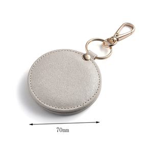 Gift Promotion <b>Compact</b> Makeup Round PU Leather Pocket <b>Mirror</b> for Travel - Product Image 3