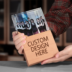 Nuevo diseño de madera cristal Momento Golf Memorial Base boda mérito placa redonda madera escudo Premio trofeo para béisbol - Product Image 3