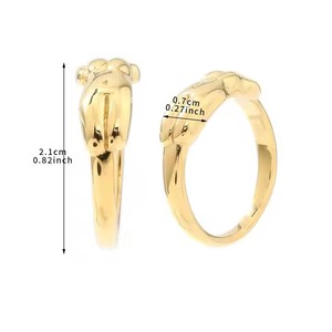 2025 Boutique mode conception abstraite en gros personnalisé bijoux en acier inoxydable plaqué or 18 carats anneau de corps humain - Product Image 2