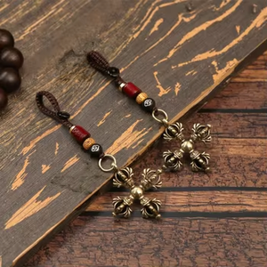 Thủ Công Brass Lotus Pestle Keychain Mặt Dây Chuyền Truyền Thống Tây Tạng Đồng Phụ Kiện Kim Cương Cho Trẻ Em Của Túi Xe Ô Tô Món Quà May Mắn - Product Image 2