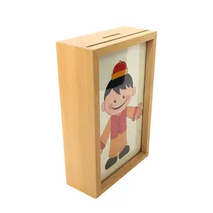 Creative Multi-functional Children's Piggy Bank Desktop Wooden 6 Inch 7 Inch Photo Frame Photo Display Crafts