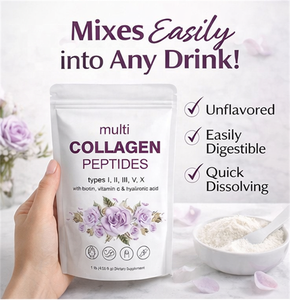 <span class=keywords><strong>Poudre</strong></span> de peptides de collagène multi-types I II III V X avec biotine, vitamine C, acide hyaluronique, complément alimentaire de 1 lb - Product Image 3