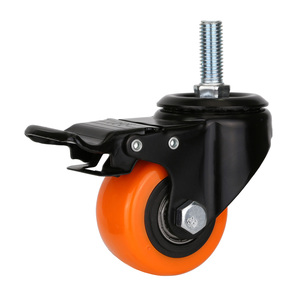 Roue de chariot en PVC 2021 Light Universal Suppliers de roulettes en PVC orange 2 pouces tige 10 mm - Product Image 5