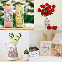 Autocollants en PVC personnalisables pour Pâques, motif lapin, en plastisol, pour transfert UV, sublimation, impression par transfert, imperméables, pour tasses