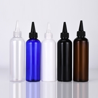 Bouteille d'huile capillaire en plastique PET transparent ou ambré avec bouchon twist-top et applicateur à pression, personnalisable pour marque privée, 3oz, 4oz, 5oz, 8oz, 12oz