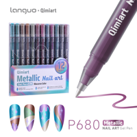 Ensemble de stylos gel pour nail art métallique pastel, couleurs macaron, stylos à dessin pour ongles chatoyants pour une manucure créative et esthétique DIY