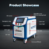 Machine de nettoyage au laser à fibre pulsée portable HJZ 300W 500W pour l'élimination de la rouille et de la peinture, le nettoyage du bois et de la pierre