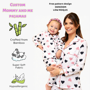 Campioni gratuiti, design gratuito: Completi pigiama coordinati mamma e figlia, set due pezzi in morbida maglia, abbigliamento per bambina con MOQ basso - Product Image 2
