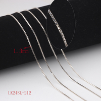 S925 Sterling Silver 0.5mm-3.7mm Largeur Boîte Chaîne Semi-Fini Carré Lien Chaîne Rouleau pour DIY Collier Bracelet Fabrication de Bijoux