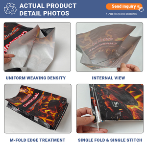 Sacs d'emballage en PP tissé laminé BOPP personnalisés avec poignée, réutilisables, pour charbon de barbecue, 2 kg, 5 kg, 10 kg - Product Image 2