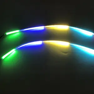 12V Remote control RGB 7colors Switchback turn signal flowing running car led crystal tear eyes flexible led DRL strip light