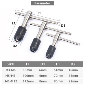 T tipo di Filo Tap wrench maniglia porta per M3 per M6 M5 per M8 M6 per M12 da 1/8 a 1/2 pollici UNC UNF vite Taping <span class=keywords><strong>utensili</strong></span> a mano - Product Image 6