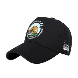 หมวกเบสบอล BIGHDFOX สีดำ ตาข่ายระบายอากาศ ป้องกันแสงแดดกลางแจ้ง หมวกแบบ unisex ปักลายห้าชิ้น - Product Image 1