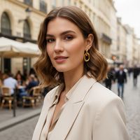 Boucles d'oreilles tendance pour femme, minimalistes, à double anneau, en acier inoxydable, couleur or et argent, plaqué or sous vide, pour soirée