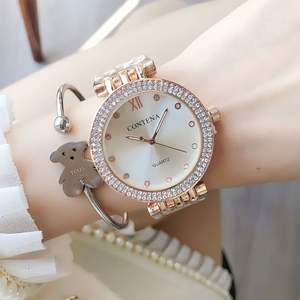 Montres pas chères personnalisables, design tendance et minimaliste pour femmes, montres à quartz avec pierres de moissanite, cristaux de luxe et strass. - Product Image 3