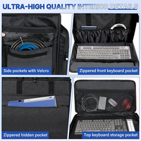 Double-Layer Desktop PC Tower Carrying Case Travel Storage Bag for Computer Chassis Large Carry Bag for Keyboard Mouse Cables