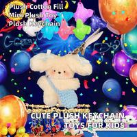 Jouets en peluche douce en coton, porte-clés en peluche personnalisés, mini peluches mignonnes, porte-clés animaux en peluche (lapin, chien), pour machine à griffes